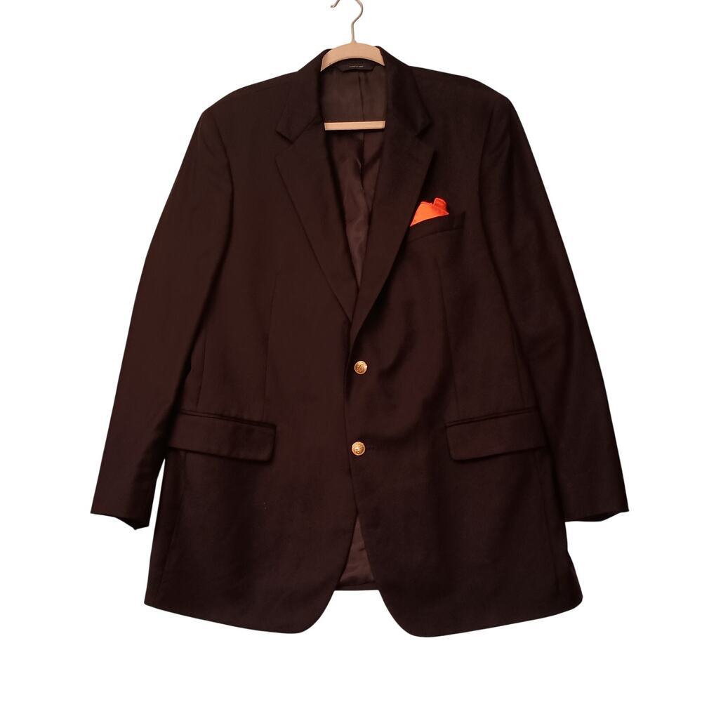 Brooks Brothers 100% Wool Black Brooks Ease Business Blazer/Jacket 2 Button